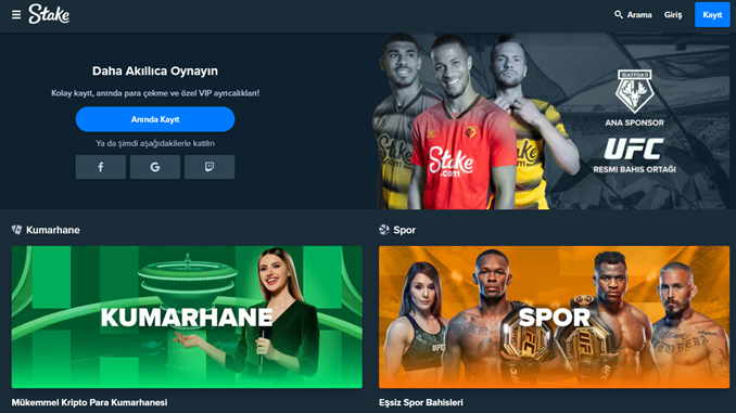 Stake açılış sayfası
