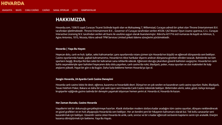Hovarda hakkında